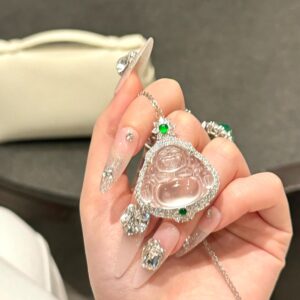 High-quality ice-grade Maitreya Buddha jade pendant