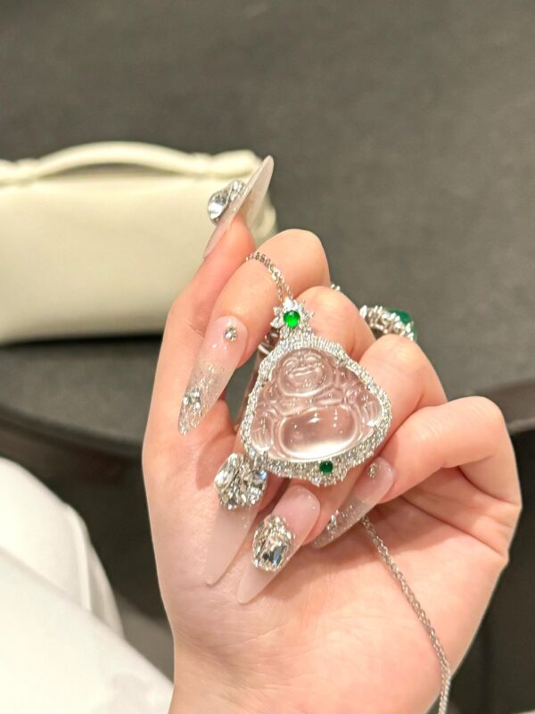 High-quality ice-grade Maitreya Buddha jade pendant