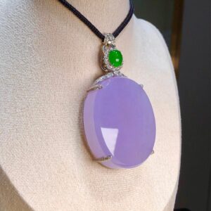 Oval purple jade pendant