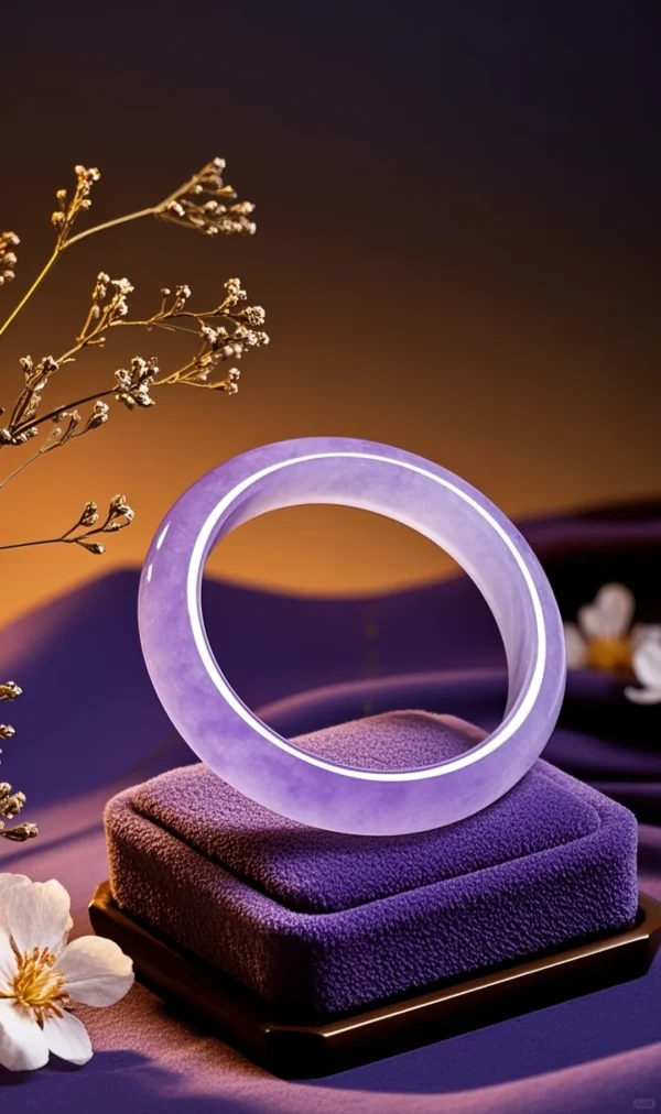 High-quality ice-colored purple jade bracele